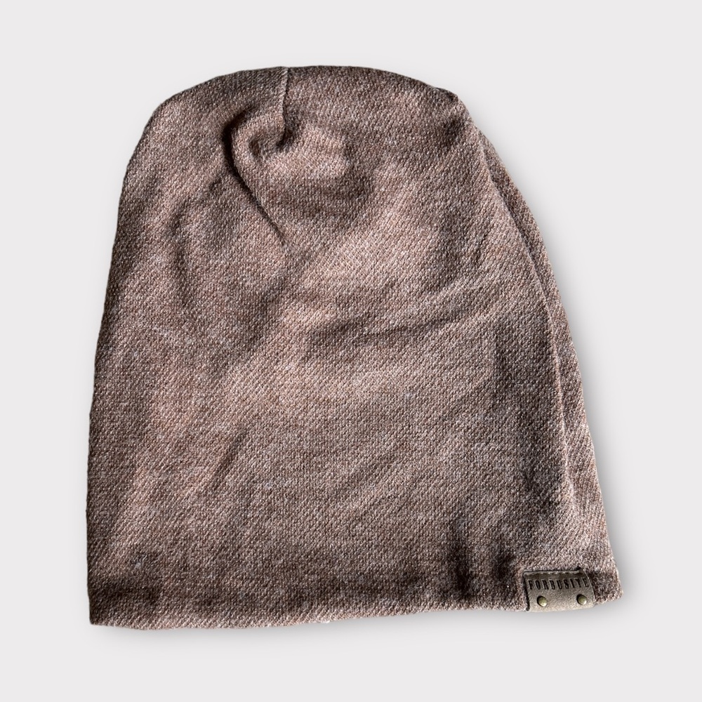 Forbusite slouch casual beanie, comfortable thin tan beanie.